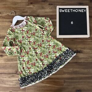 SweetHoney Dreamer Pajama Night Gown Green Holiday Foliage Floral Christmas 6